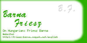 barna friesz business card